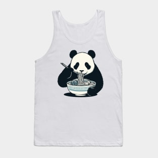 Panda Eating Ramen Retro Tank Top